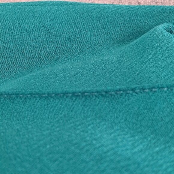 The Kooples Size XS Emerald Satin Cropped Pants Straight Leg Front Pockets NWT - Picture 8 of 15